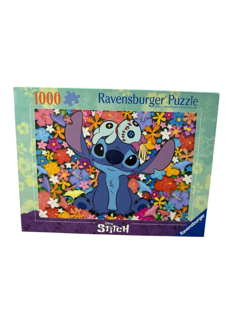 Disney Stitch Ravensburger 1000 Piece Puzzle With Colorful Floral Design